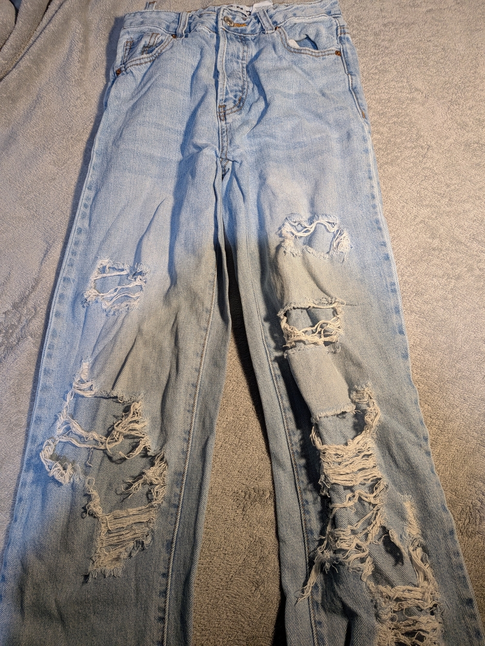 Light Wash Distressed Boyfriend Jeans